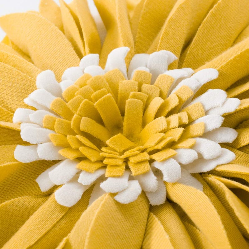 JWH Decorative Flower Throw Pillow Covers 3D Sunflower Pillow Case Velvet Cushion Floral Pillowcase for Bed Living Room Couch Chair 18x18 Inches Yellow Creamy White - Image 4